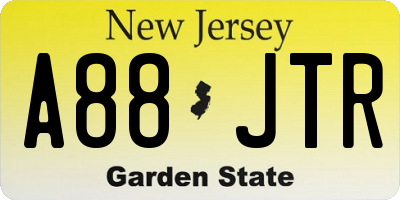 NJ license plate A88JTR