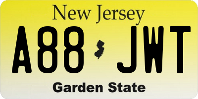 NJ license plate A88JWT