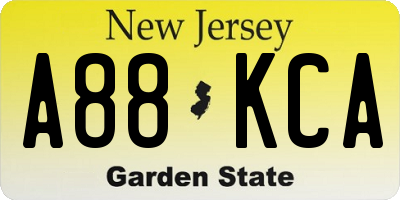 NJ license plate A88KCA