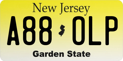 NJ license plate A88OLP
