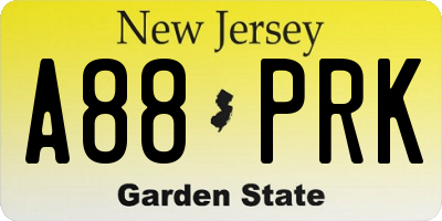 NJ license plate A88PRK