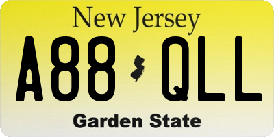 NJ license plate A88QLL