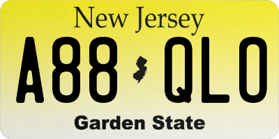 NJ license plate A88QLO
