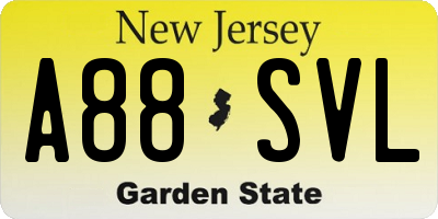 NJ license plate A88SVL