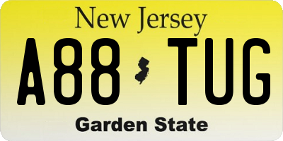 NJ license plate A88TUG