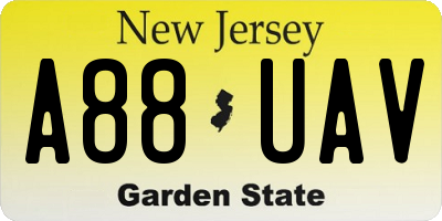 NJ license plate A88UAV