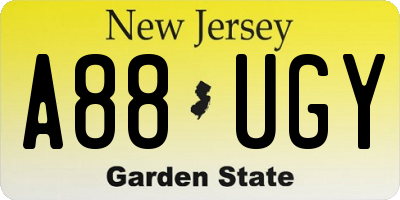 NJ license plate A88UGY