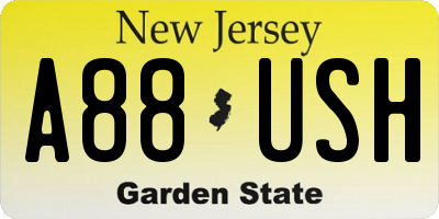 NJ license plate A88USH