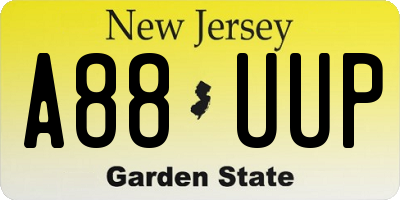 NJ license plate A88UUP