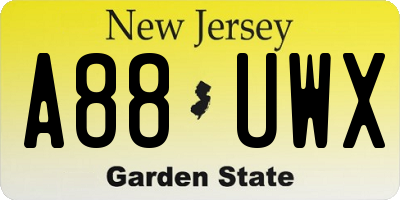 NJ license plate A88UWX