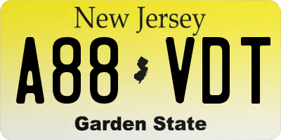 NJ license plate A88VDT