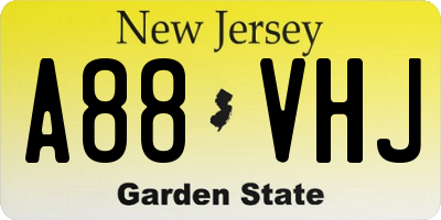 NJ license plate A88VHJ