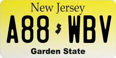 NJ license plate A88WBV
