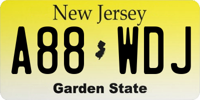 NJ license plate A88WDJ