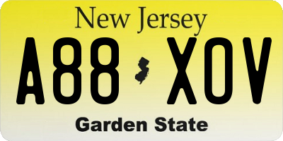 NJ license plate A88XOV