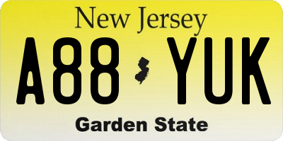 NJ license plate A88YUK