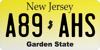 NJ license plate A89AHS