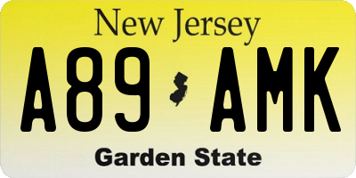 NJ license plate A89AMK