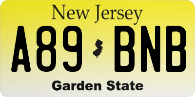 NJ license plate A89BNB