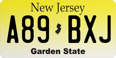 NJ license plate A89BXJ