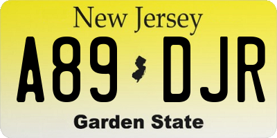 NJ license plate A89DJR