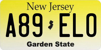 NJ license plate A89ELO