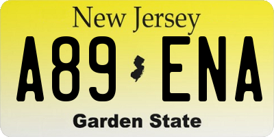 NJ license plate A89ENA