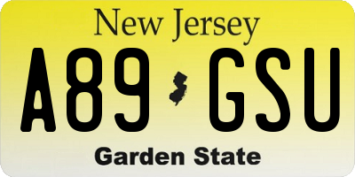 NJ license plate A89GSU