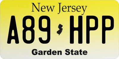 NJ license plate A89HPP