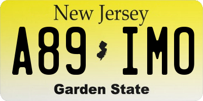NJ license plate A89IMO