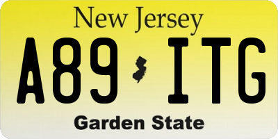 NJ license plate A89ITG