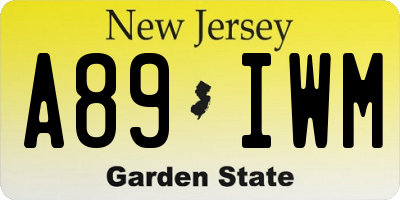 NJ license plate A89IWM