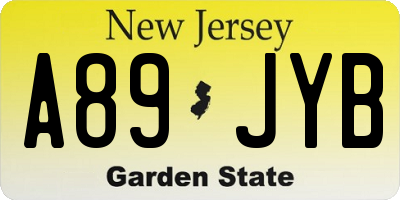 NJ license plate A89JYB