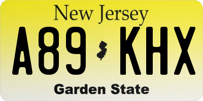 NJ license plate A89KHX