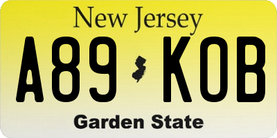 NJ license plate A89KOB