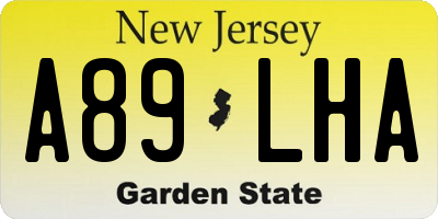 NJ license plate A89LHA