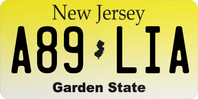 NJ license plate A89LIA