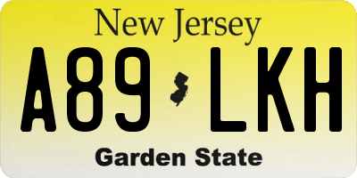 NJ license plate A89LKH