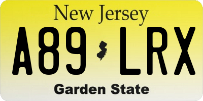 NJ license plate A89LRX