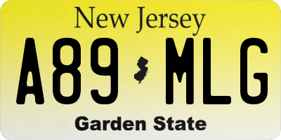 NJ license plate A89MLG