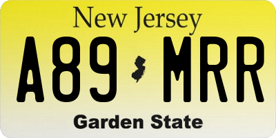 NJ license plate A89MRR