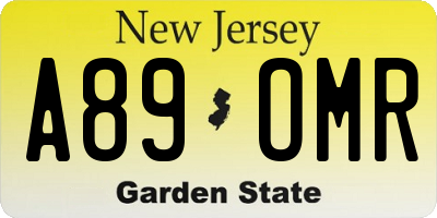 NJ license plate A89OMR