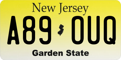NJ license plate A89OUQ