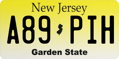 NJ license plate A89PIH
