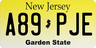 NJ license plate A89PJE