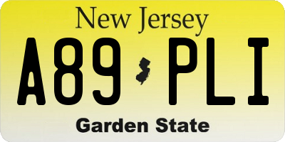 NJ license plate A89PLI