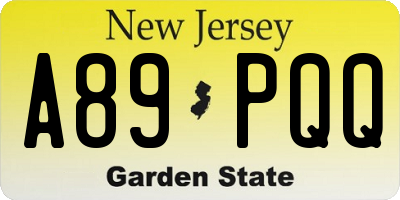 NJ license plate A89PQQ