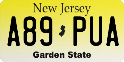NJ license plate A89PUA