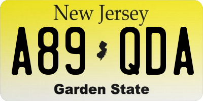 NJ license plate A89QDA
