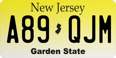 NJ license plate A89QJM